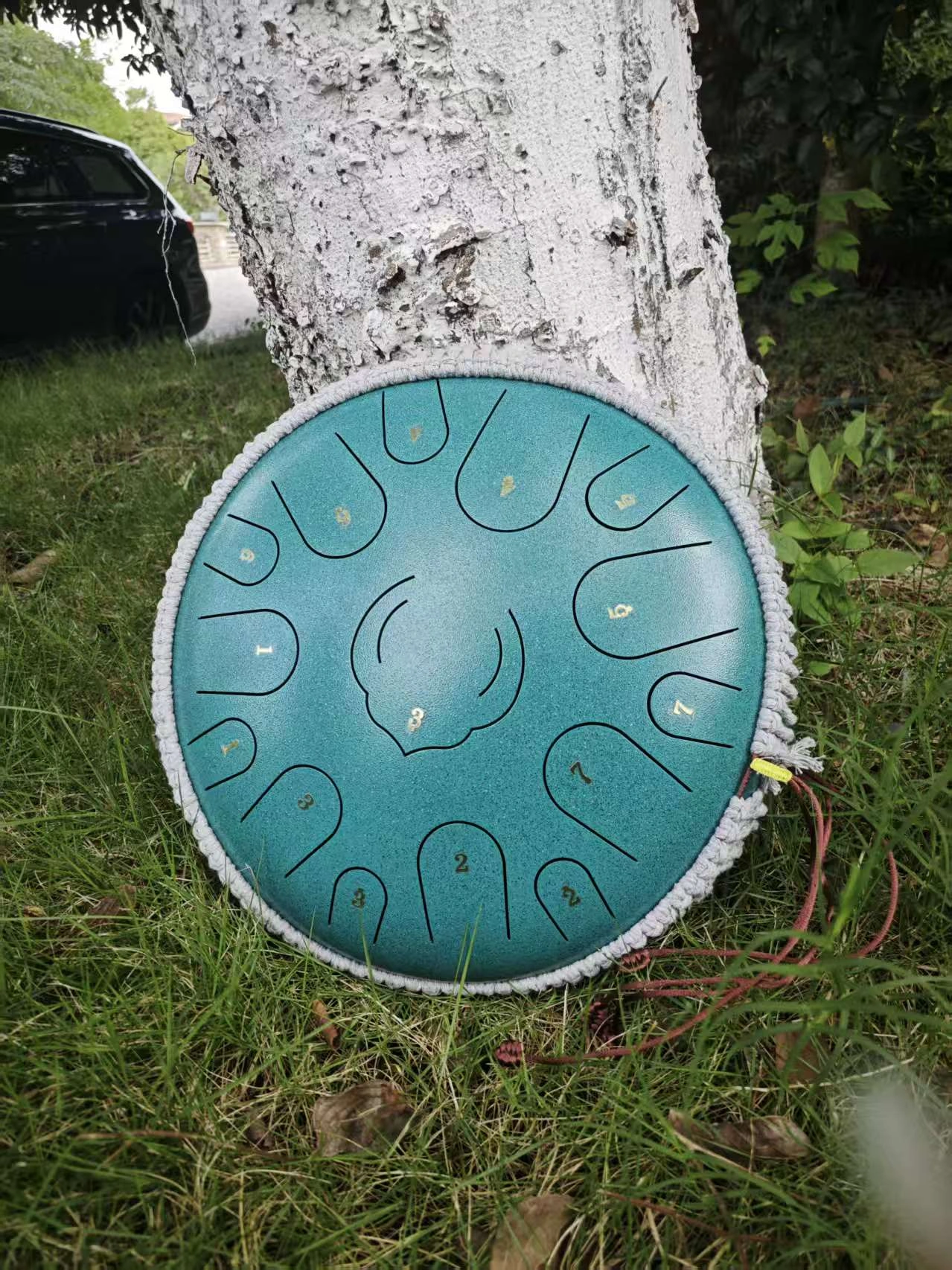 14 Inch Malachite Green Steel Tongue Drum, Professional Meditation Handpan Drum for Healing Yoga Performance view 5