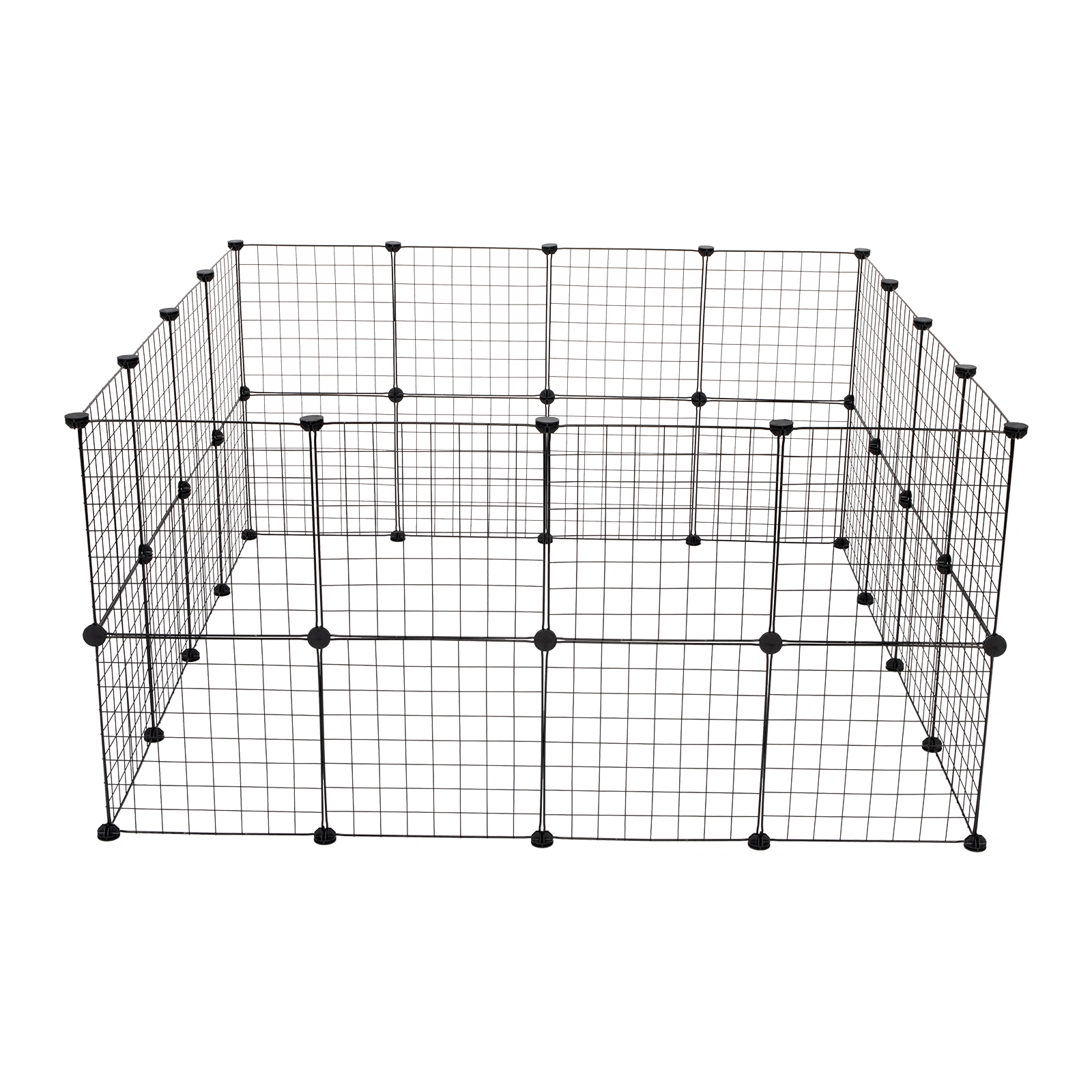24+8 Piece Pet Playpen Small Animal Cage Portable Metal Wire Fence for Guinea Pigs Rabbits, Black view 3