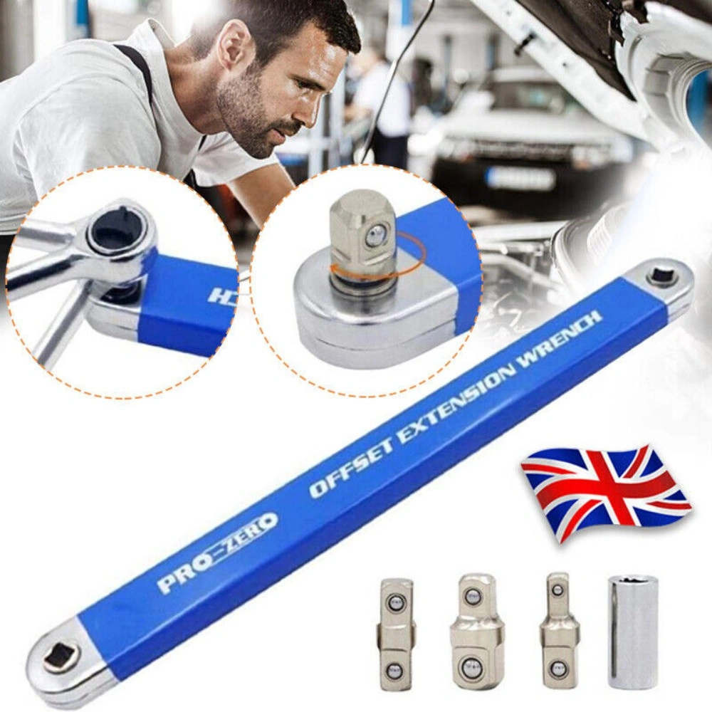 Socket Wrench Extension Offset Ratchet Key Set with Adapter, Multifunction view 5