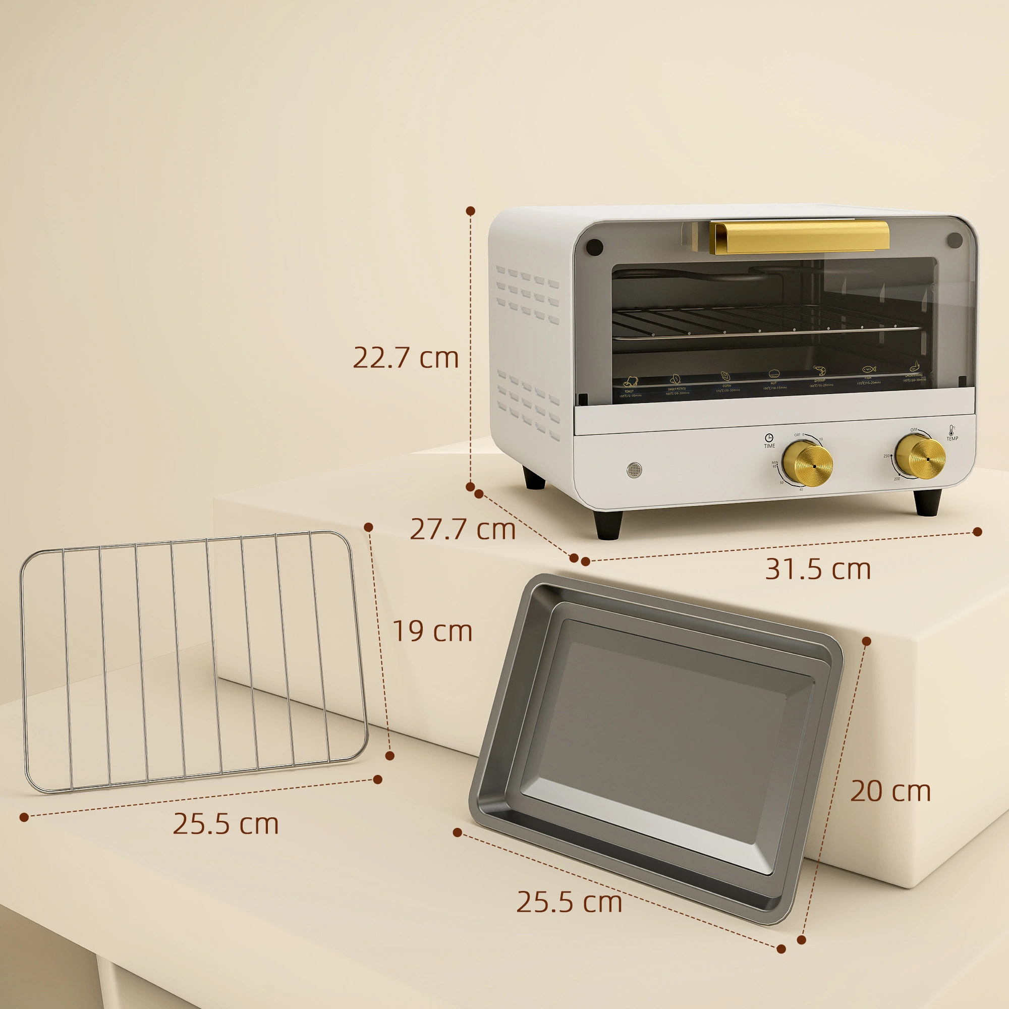 Convection Oven, 30 Qt Digital countertop oven, 12 Cooking Functions, Stainless Steel, Includes Bake Pan & Roast Rack, 1800W view 2
