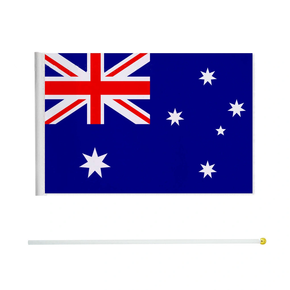 8 Pack Australia Hand Wave Flag 21x14cm 8.5x5.5" Plastic Stick Party Stadium Waver view 2