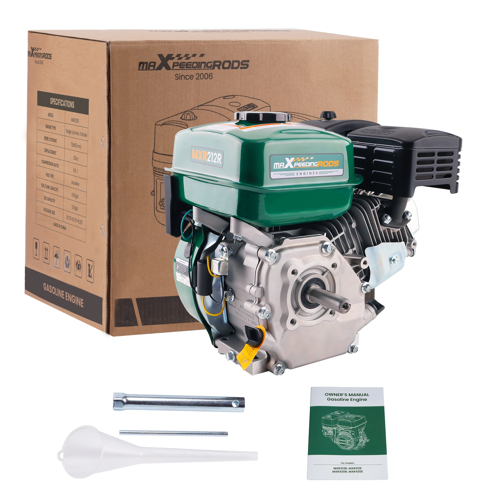 212CC 7HP Horizontal Petrol Engine 4-Stroke OHV Single Cylinder Gas Motor