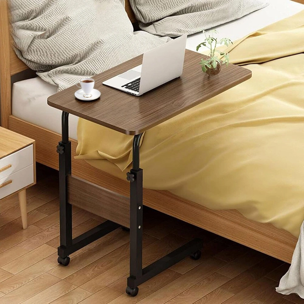 Medical Overbed Bedside Table Adjustable Height with Wheels Hospital Home Desk view 2