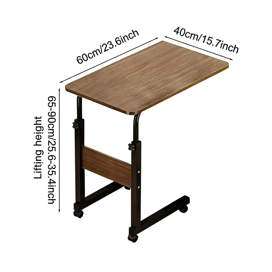 Medical Overbed Bedside Table Adjustable Height with Wheels Hospital Home Desk view 4