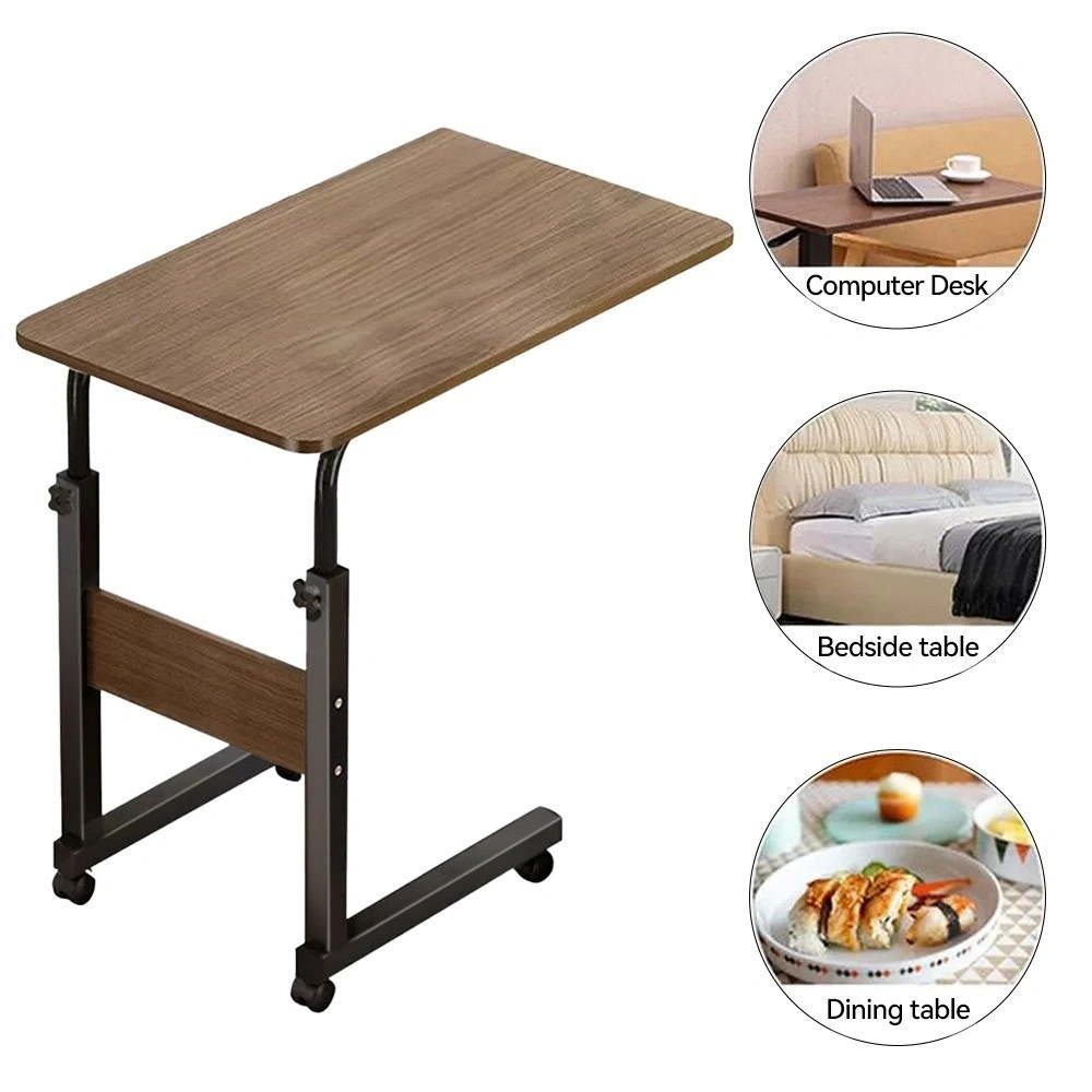 Medical Overbed Bedside Table Adjustable Height with Wheels Hospital Home Desk view 5