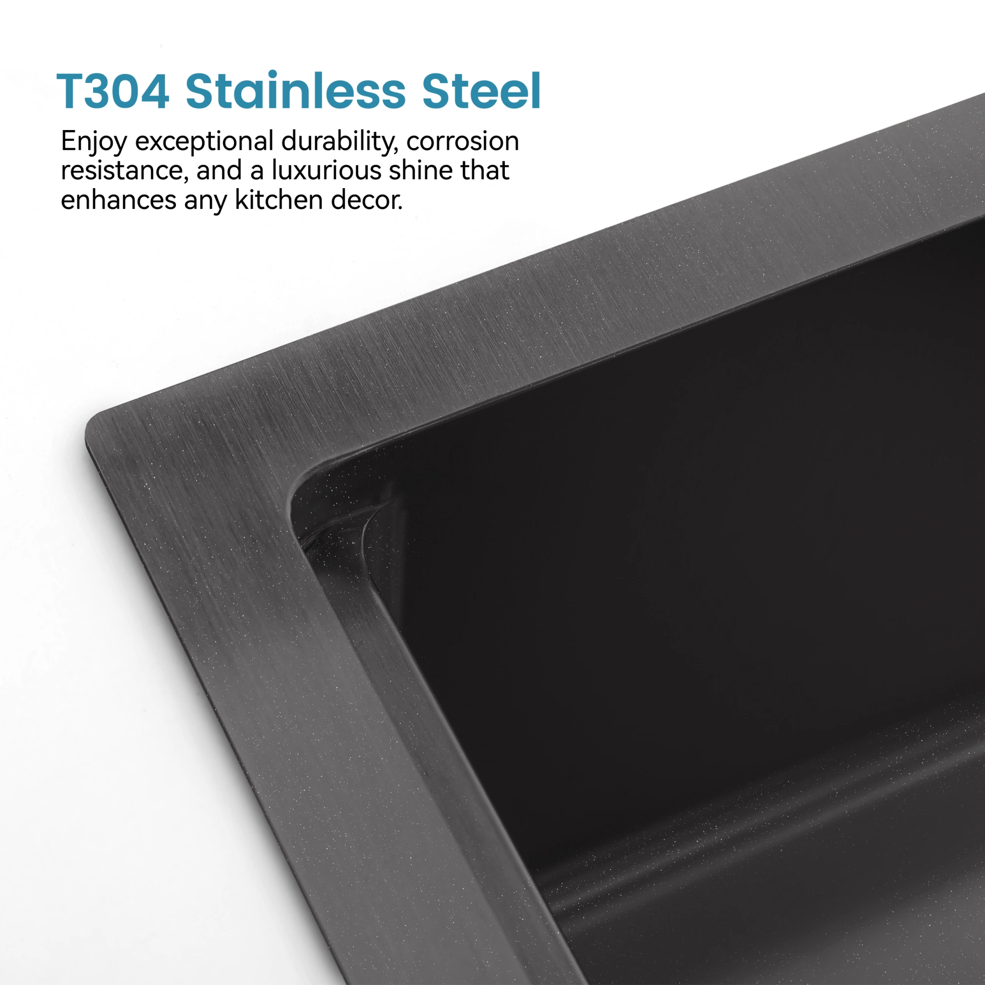 33x22 Black Stainless Steel Kitchen Sink, Single Bowl Overmount Handmade Sink with Cutting Board & Colander view 4