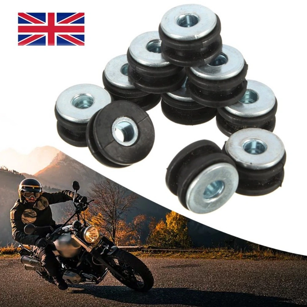 10PCS 6mm Motorcycle Rubber Washers Sleeves Fairing Spacer Grommets for Honda Yamaha view 5