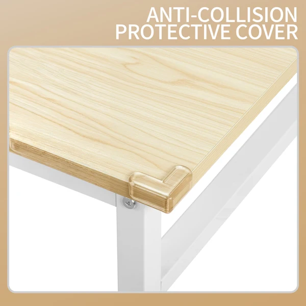 Oak-colored SG001FD P2 particleboard + iron pipe 160cm cut-out computer desk with non-woven fabric storage view 6