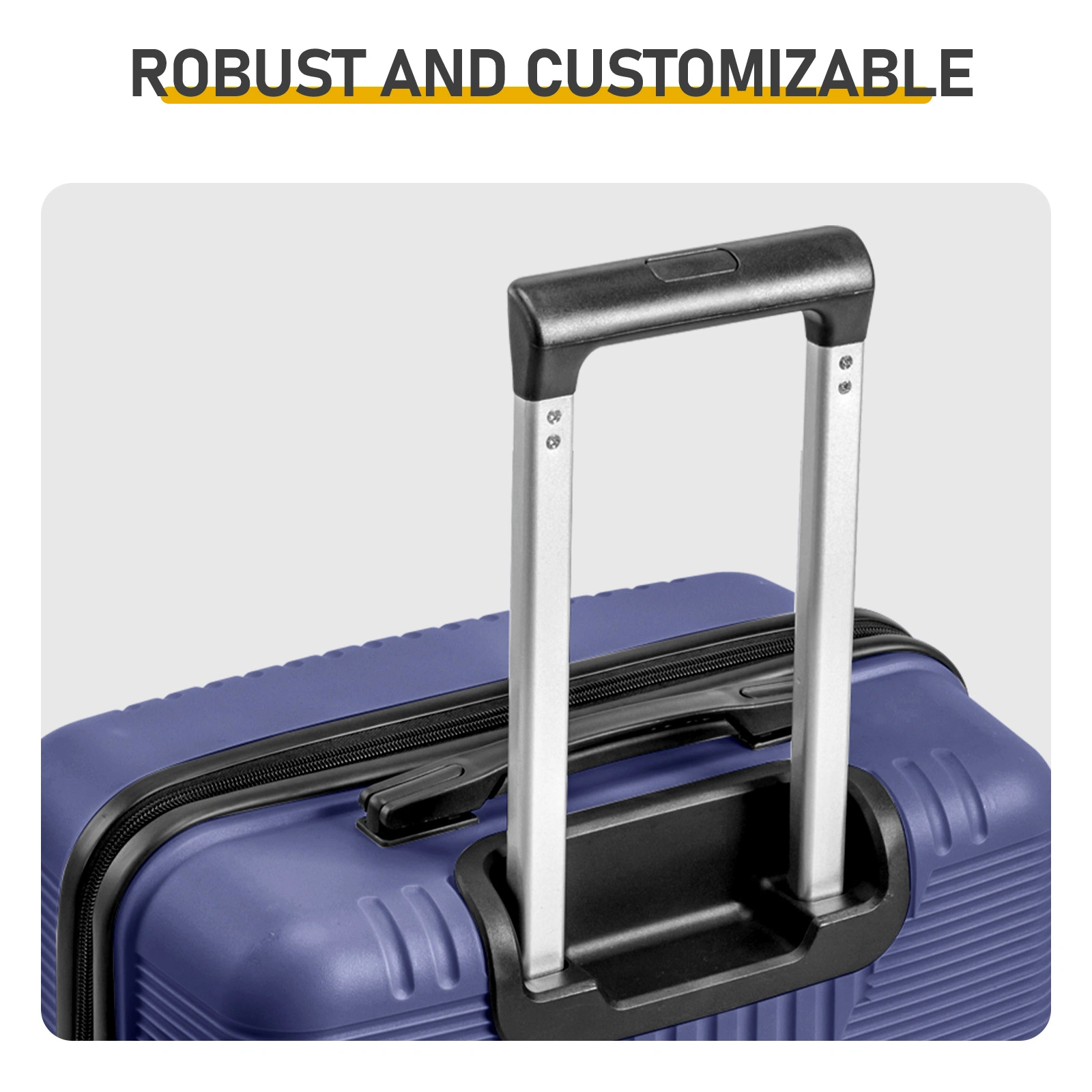 Non-TSA customs lock 4-in-1 PP trolley case, 16in, 20in, 24in, 28in PP, navy blue view 8