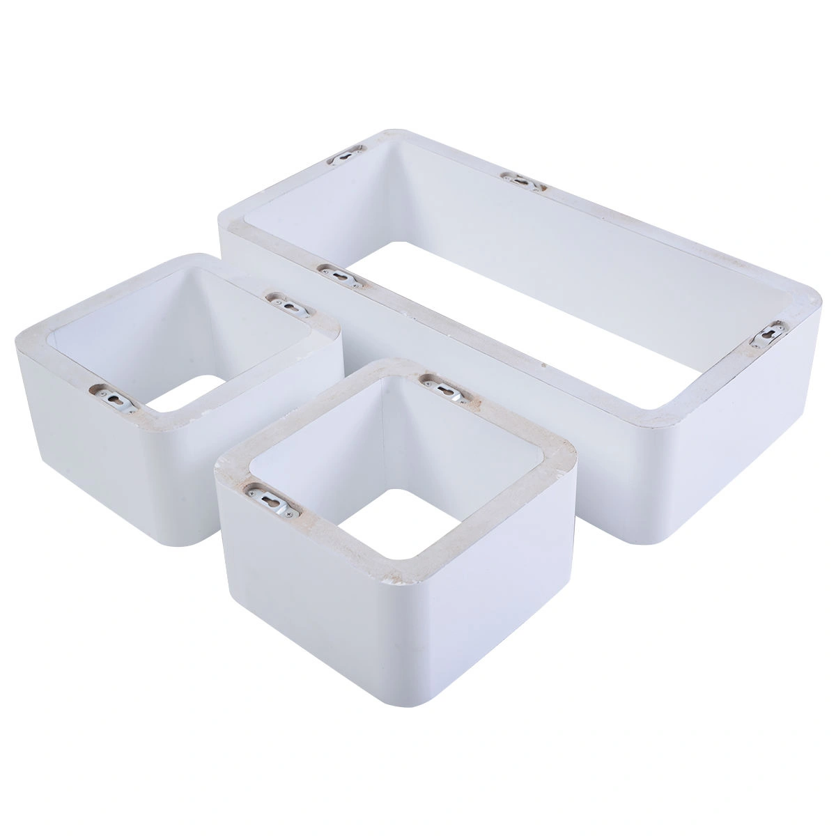 Set of 3 Floating Wall Shelves MDF Display Shelf Storage Rack White Home Decor Organizer view 3