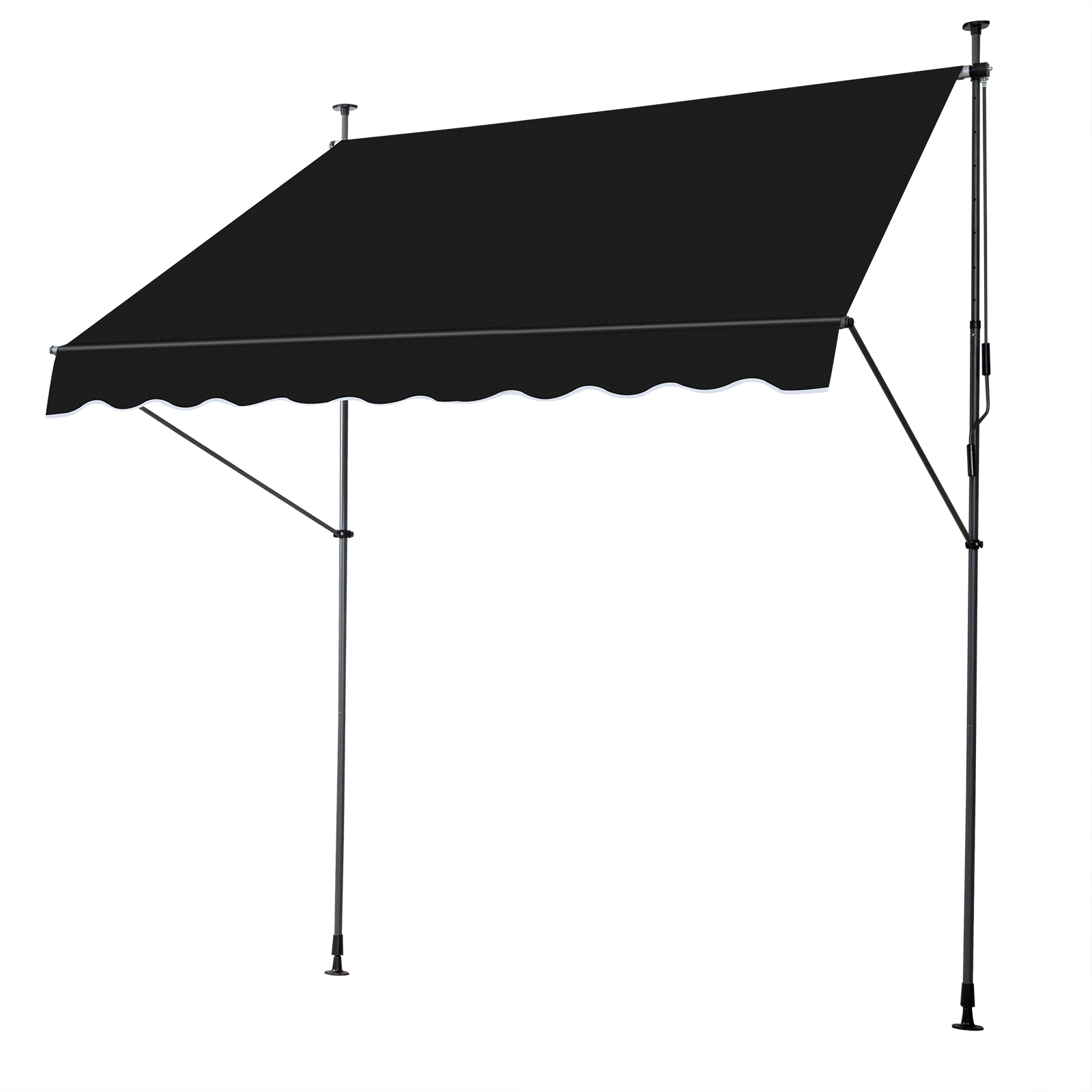 Retractable Awning 78.7D x 59.1W x (78.7-118.1)H Black Foldable Outdoor Canopy view 13
