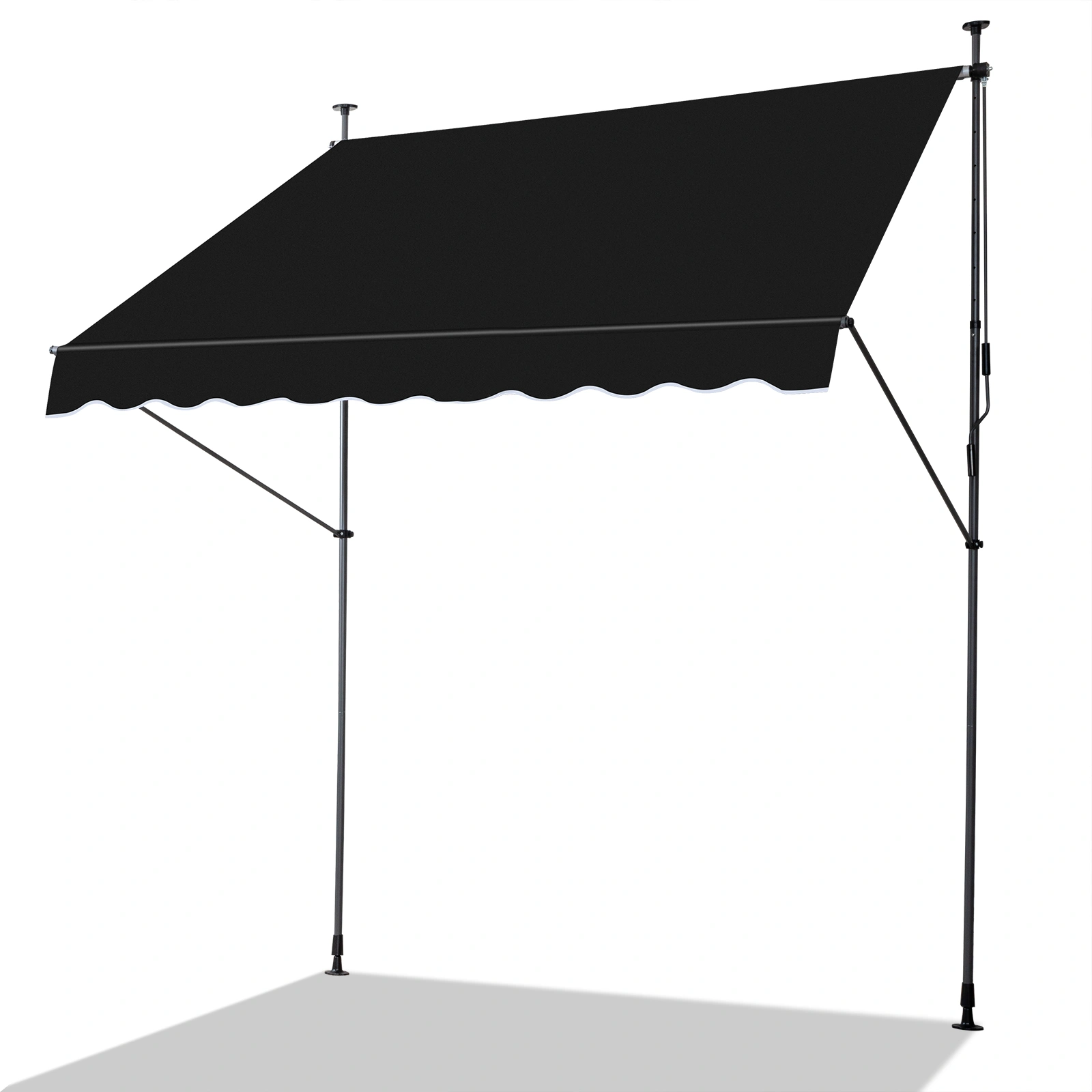 Retractable Awning 78.7D x 59.1W x (78.7-118.1)H Black Foldable Outdoor Canopy view 14