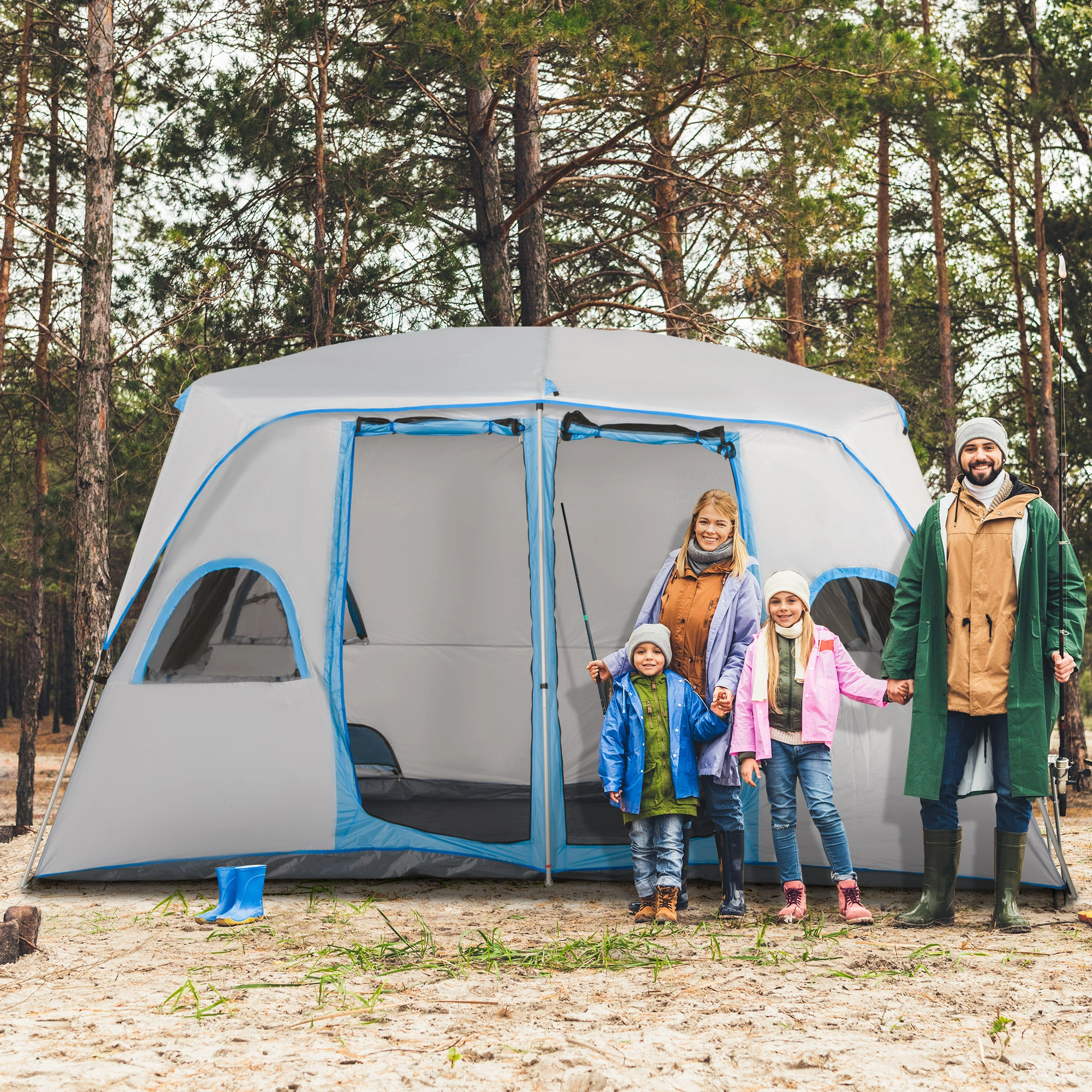 Ultra Portable Foldable Camping Tent, Lightweight Easy Pop Up Design for Outdoor Hiking Travel, Waterproof Family Camping Shelter