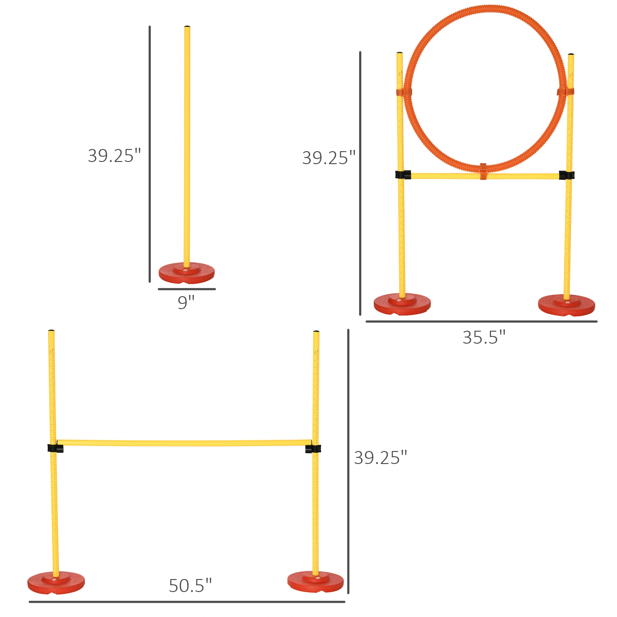 Dog Agility Training Equipment Set - Obstacle Course Toys for Small Medium Large Dogs, Outdoor Indoor Play, Complete Agility Kit with Jumps, Tunnels & Weave Poles view 2