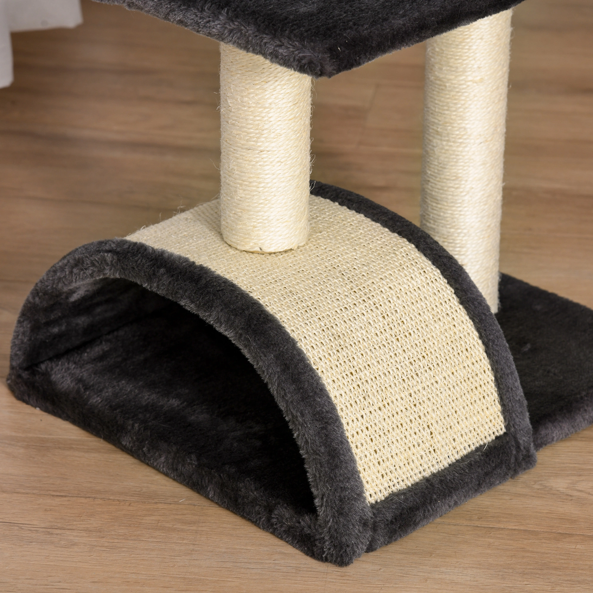 63" Cat Tree Condo with Sisal Scratching Posts, Plush Platforms & Hammock for Kittens & Large Cats view 3
