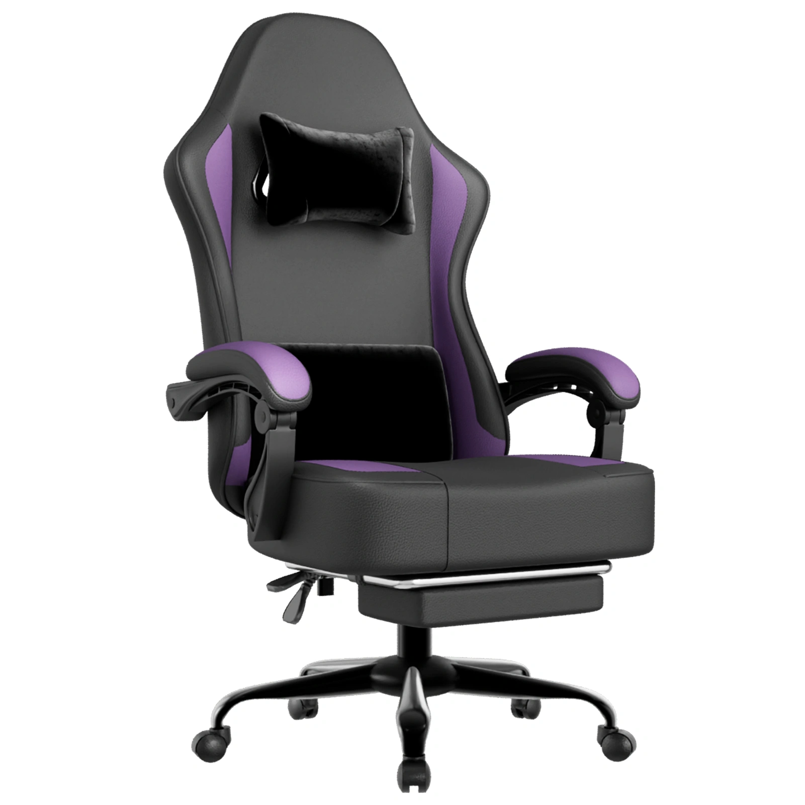 Ergonomic Gaming Chair with Pocket Spring Cushion & Footrest, Breathable PU Leather Computer Chair, Adjustable Headrest & Lumbar Support for Adults, Office Desk Chair