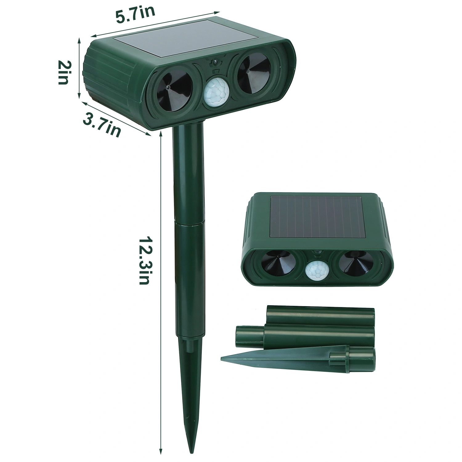 Ultrasonic Animal Repeller Solar Powered Motion Sensor Repellent IPX4 Waterproof Outdoor For Farm Garden Yard Repelling Deer Raccoon Cat Dog Rabbit Squirrel Bird view 9