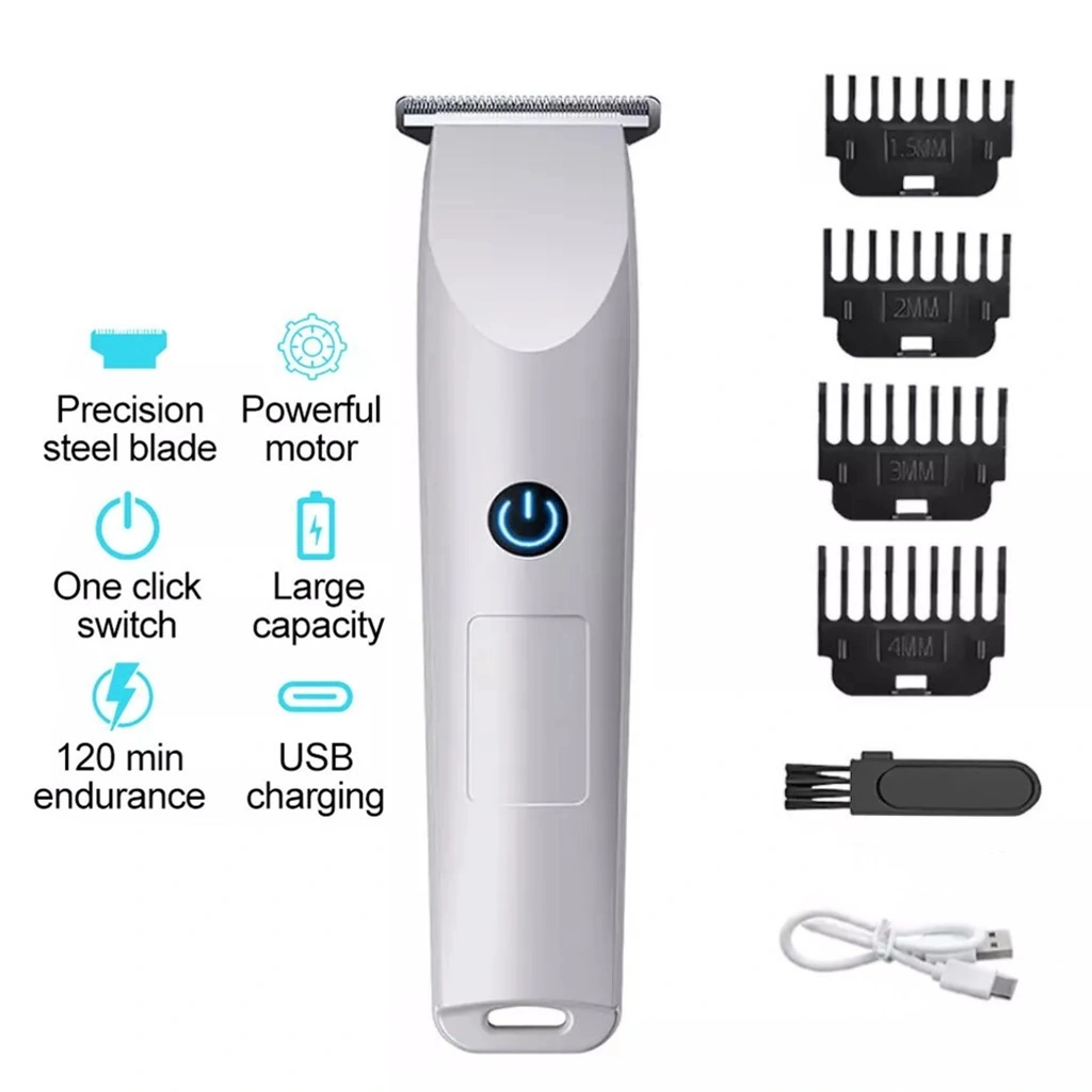 Men's Pro Electric Hair Clippers & Beard Trimmer, Professional Barber Shaving Machine for Men, White view 3