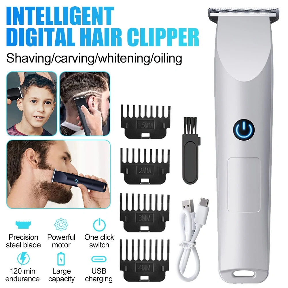Men's Pro Electric Hair Clippers & Beard Trimmer, Professional Barber Shaving Machine for Men, White view 5