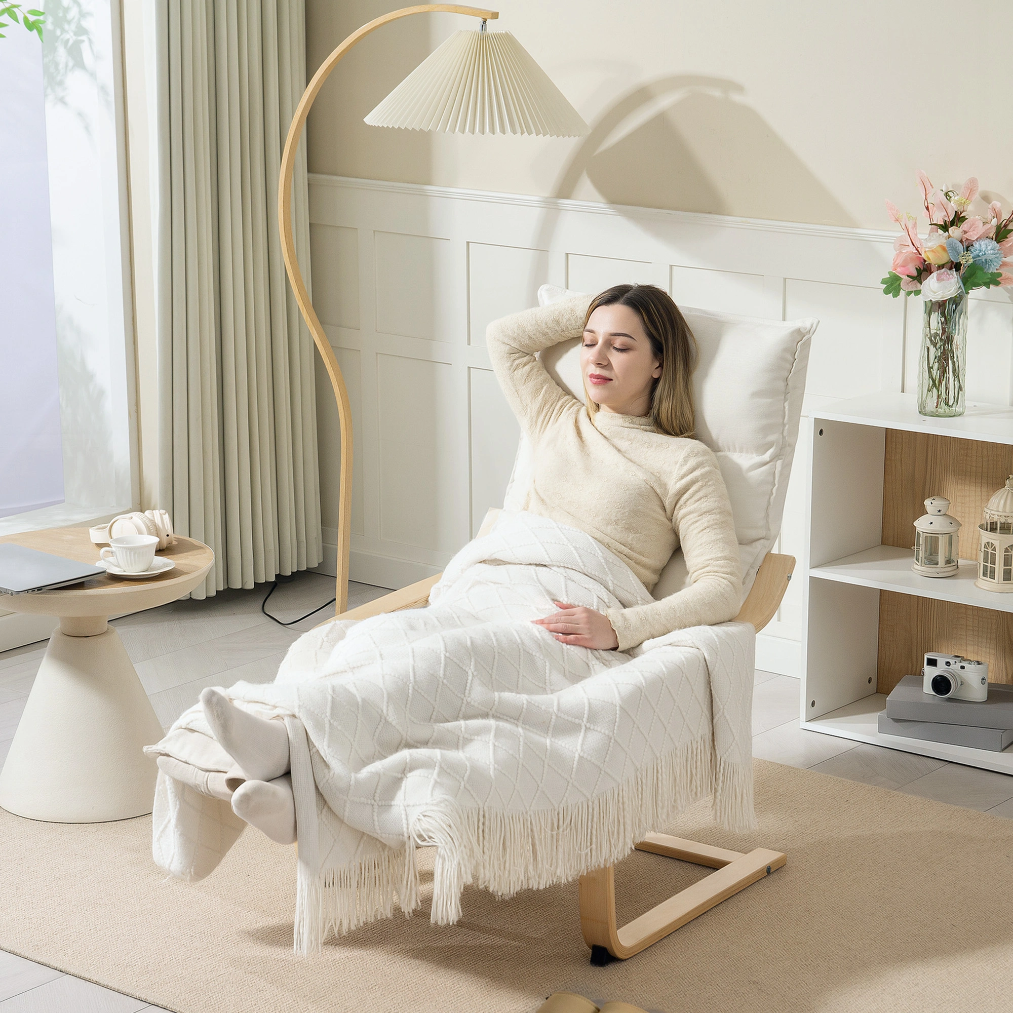 Luxury Recliner Chair, Adjustable Backrest, Padded Armrests, Smooth Rocking Motion, Living Room Comfort Seating view 4