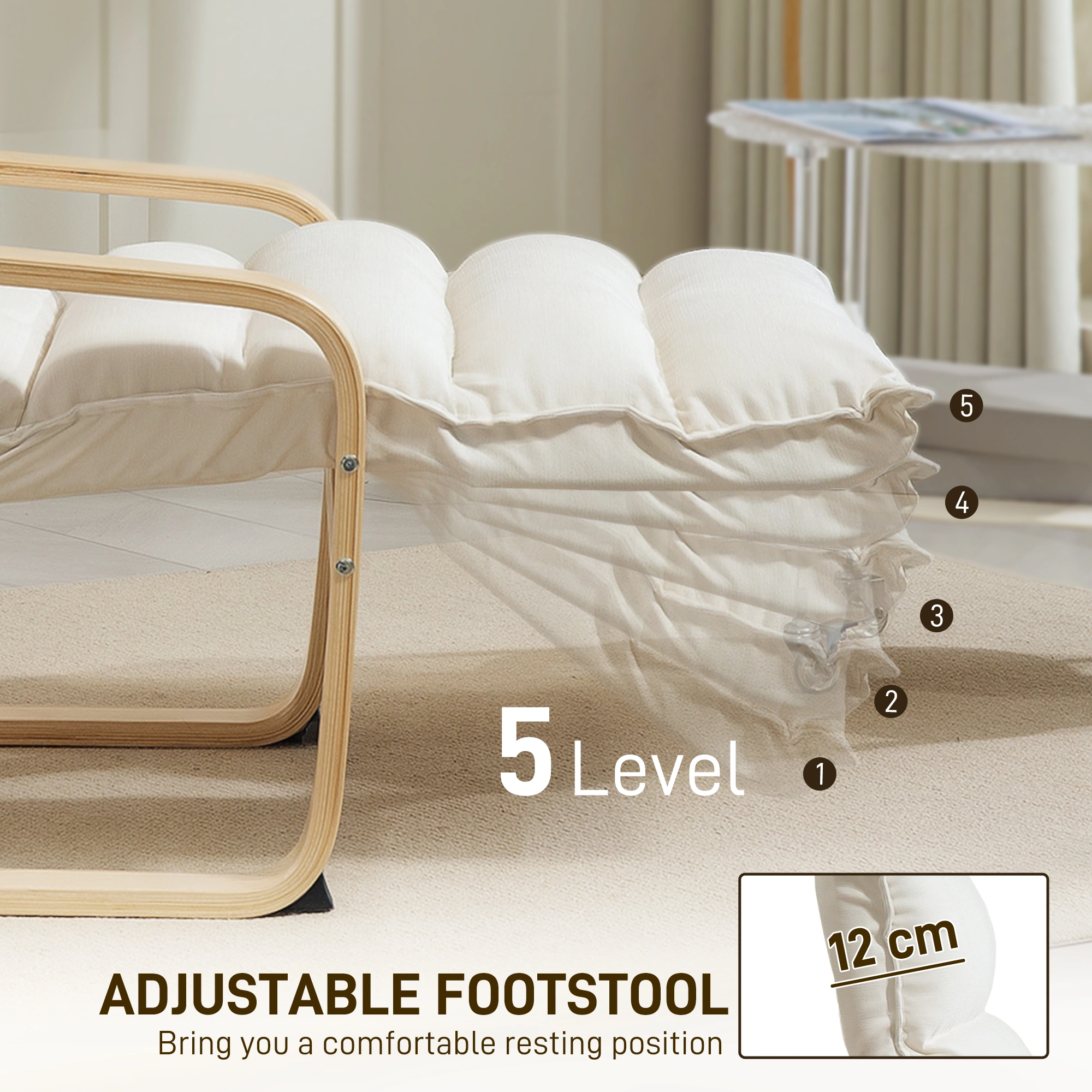 Luxury Recliner Chair, Adjustable Backrest, Padded Armrests, Smooth Rocking Motion, Living Room Comfort Seating view 5