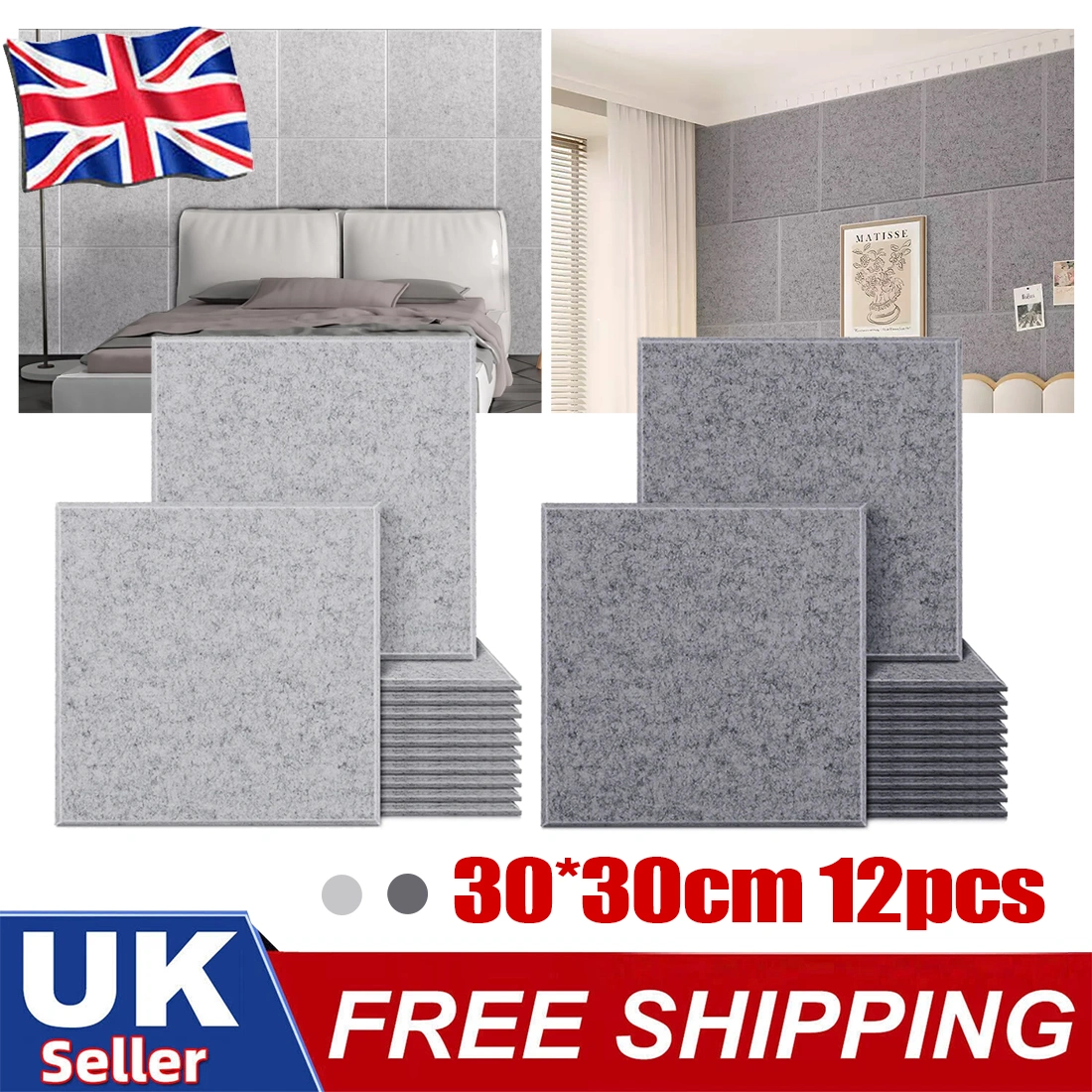 12 Pack Dark Gray Acoustic Wall Panel Tiles Self Adhesive Sound Proofing Foam for Studio Insulation view 2