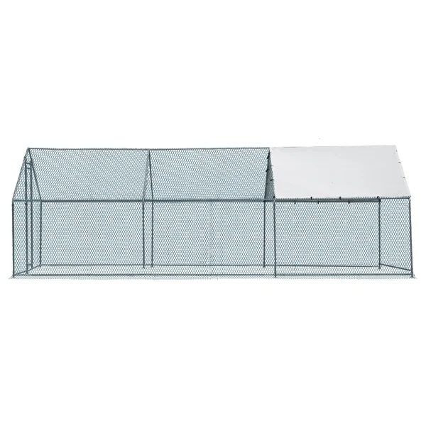 20 x 10 ft Large Metal Chicken Coop, Walk-in Poultry Cage Chicken Hen Run House with Waterproof Cover, Rabbits Cats Dogs Farm Pen for Outdoor Backyard Farm Garden view 2