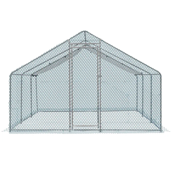 20 x 10 ft Large Metal Chicken Coop, Walk-in Poultry Cage Chicken Hen Run House with Waterproof Cover, Rabbits Cats Dogs Farm Pen for Outdoor Backyard Farm Garden view 4