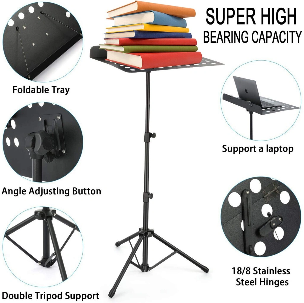 Heavy Duty Orchestra Music Stand, Adjustable Height & Angle, Sturdy Tripod Base, Professional Concert Performance view 4