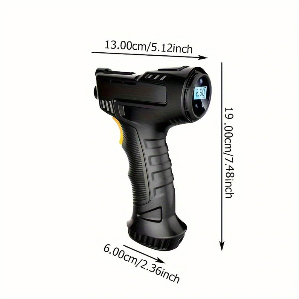 1PC 4000mAh 150PSI Car Air Compressor Portable Wireless & Wired Inflator Pump with LED Light, 120W Black view 2