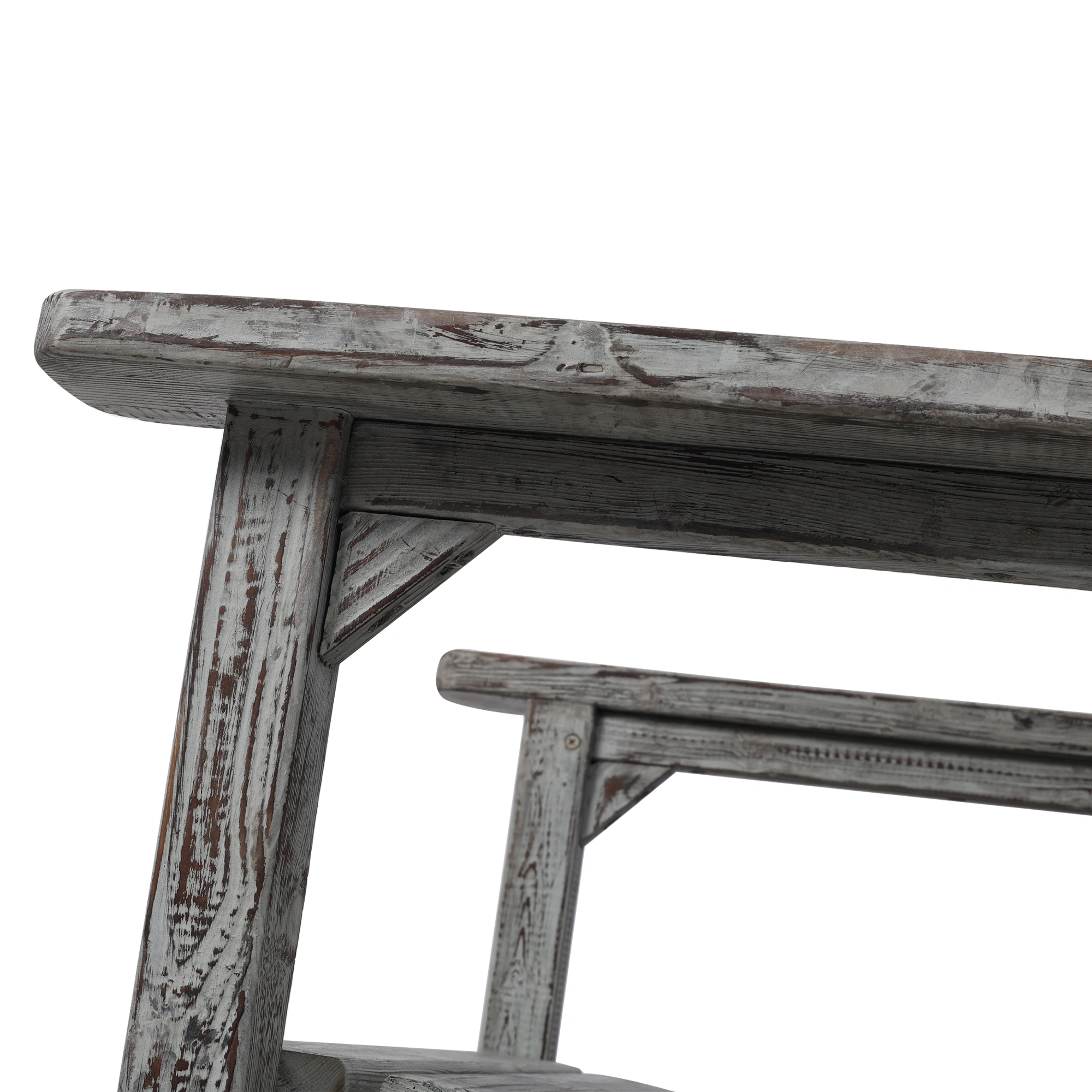 Oversized Wooden Porch Rocker Chair with Wide Seat & Tall Backrest - Light Grey High Back Rocking Chair for Indoor Outdoor Use view 13