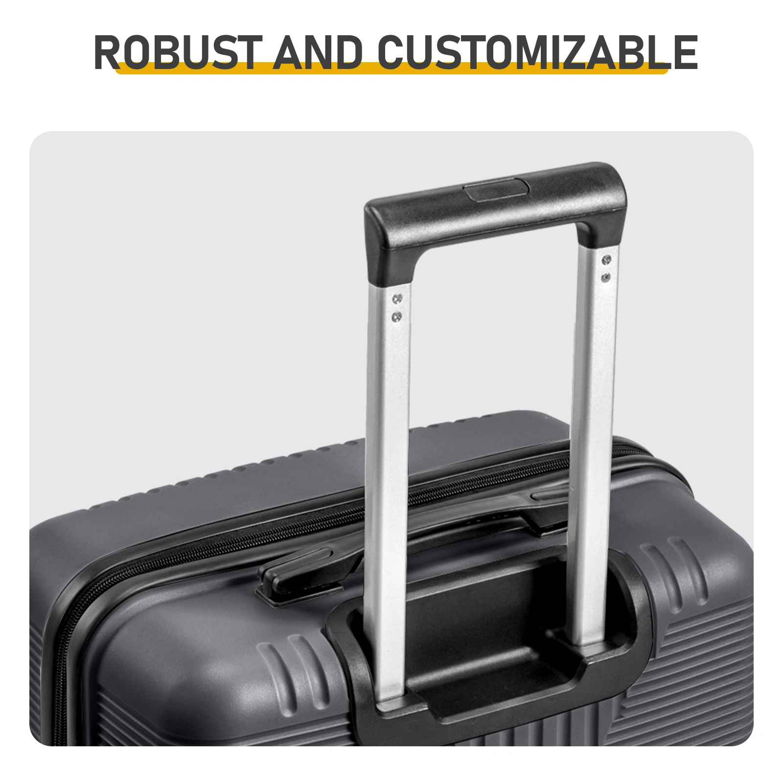 PP Trolley Case 20in 24in 28in 3PCS Suitcase Set Dark Gray view 7