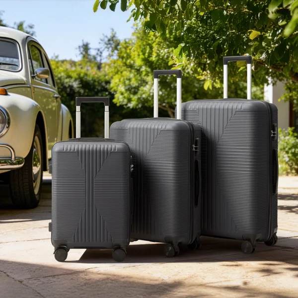 PP Trolley Case 20in 24in 28in 3PCS Suitcase Set Dark Gray view 2