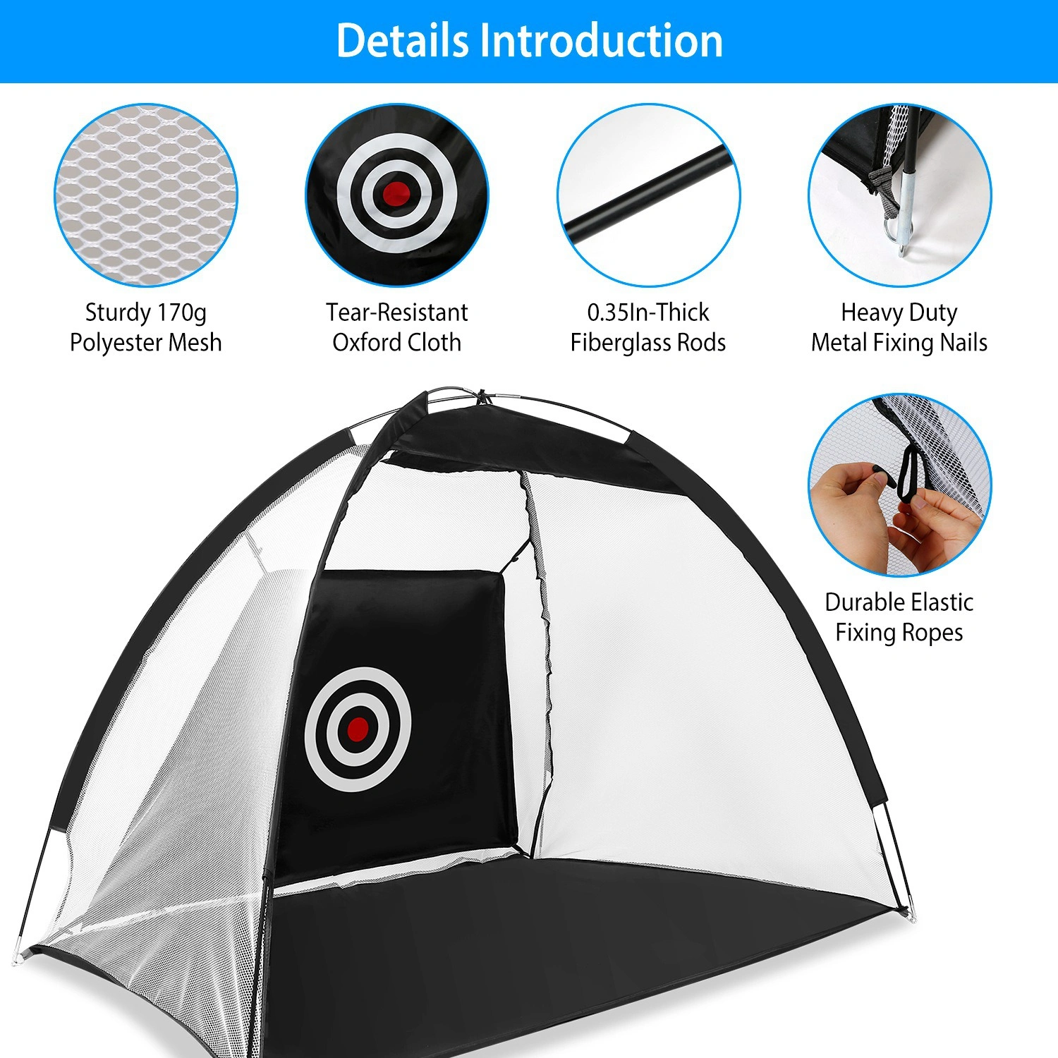 Golf Net, 78.7x39.4x55.1in for Backyard Driving Chipping Training Swing with Target Mat Balls for Outdoor Indoor,Gifts for Men Dad Him and Golfer view 2