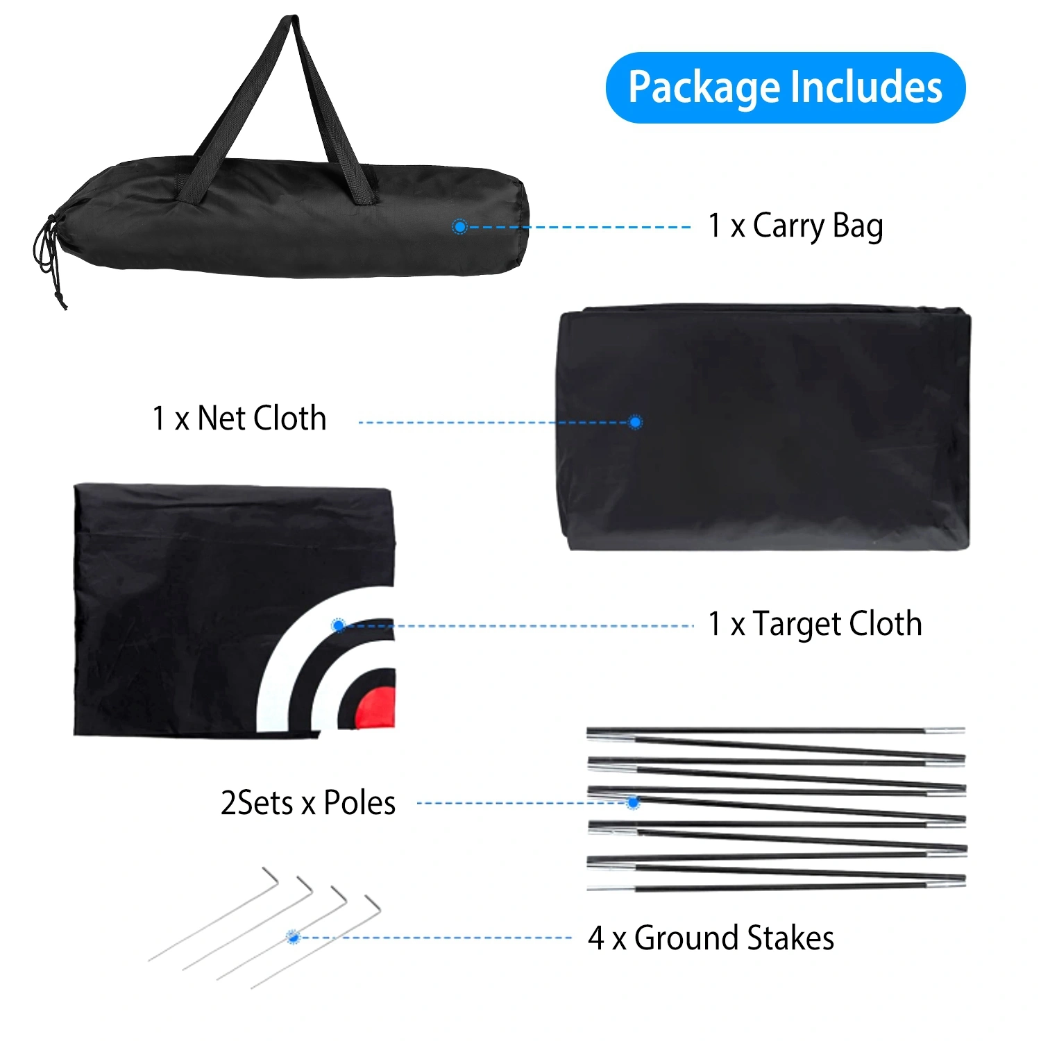 Golf Net, 78.7x39.4x55.1in for Backyard Driving Chipping Training Swing with Target Mat Balls for Outdoor Indoor,Gifts for Men Dad Him and Golfer view 7