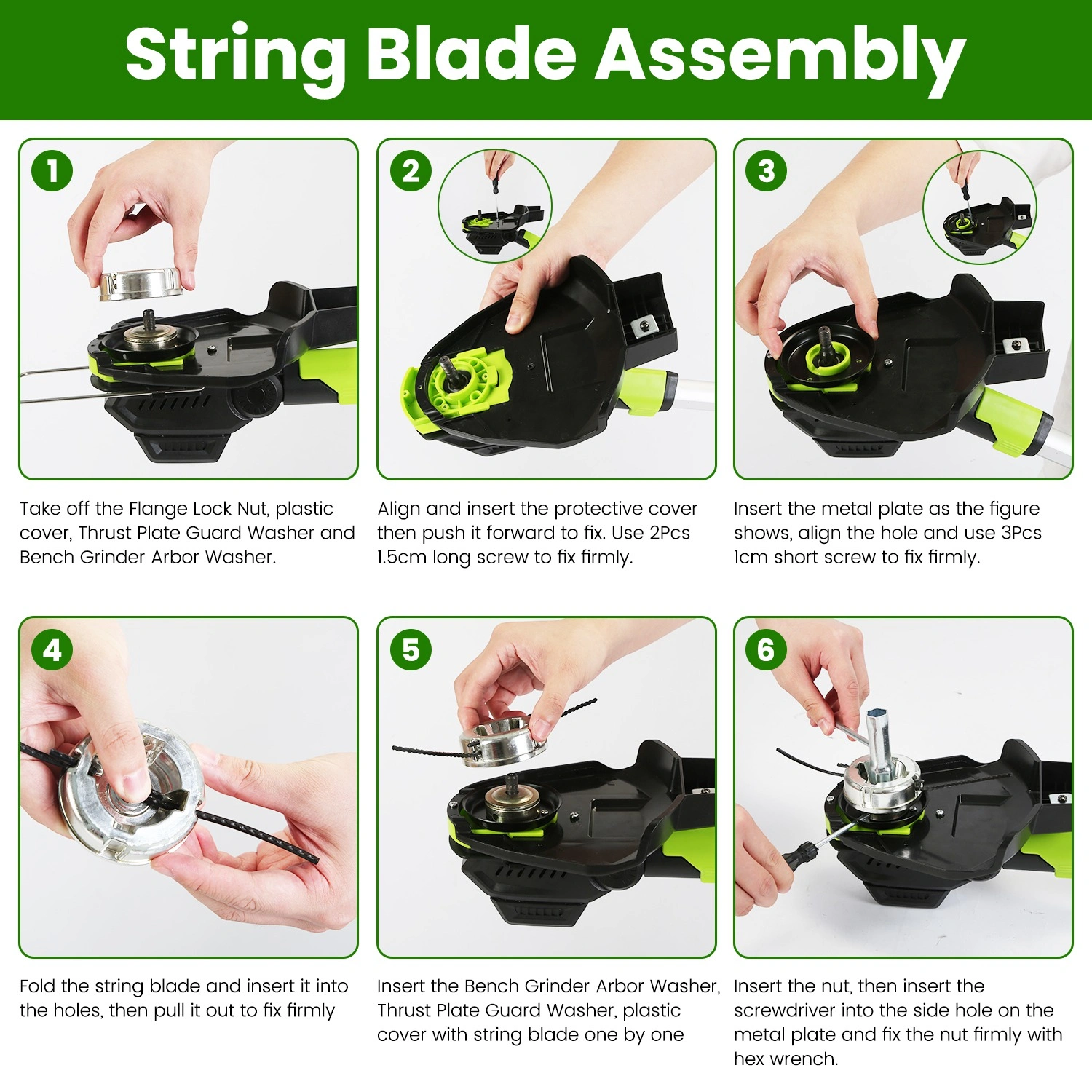 21V Electric Weed Edger Cordless String Trimmer Grass Mower Eater Bush Cutter with 16800RPM 2x 3000mAh Batteries 3.6-4.6FT Length 90° Rotatable Angle Saw Blade Steel Blade String Blade view 14