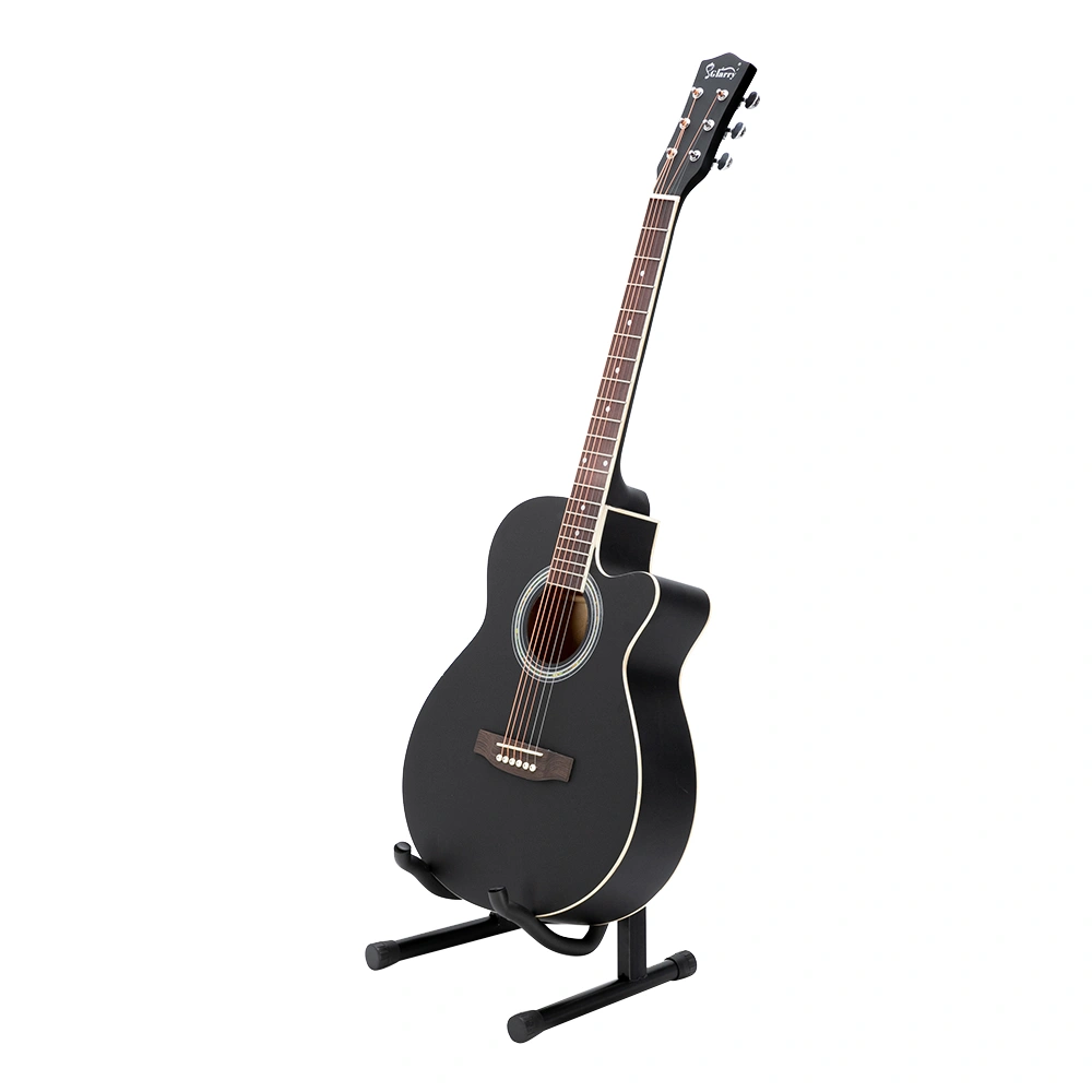 GT501 40 inch Spruce Front Cutaway Folk Guitar with Bag & Board & Wrench Tool Black view 10