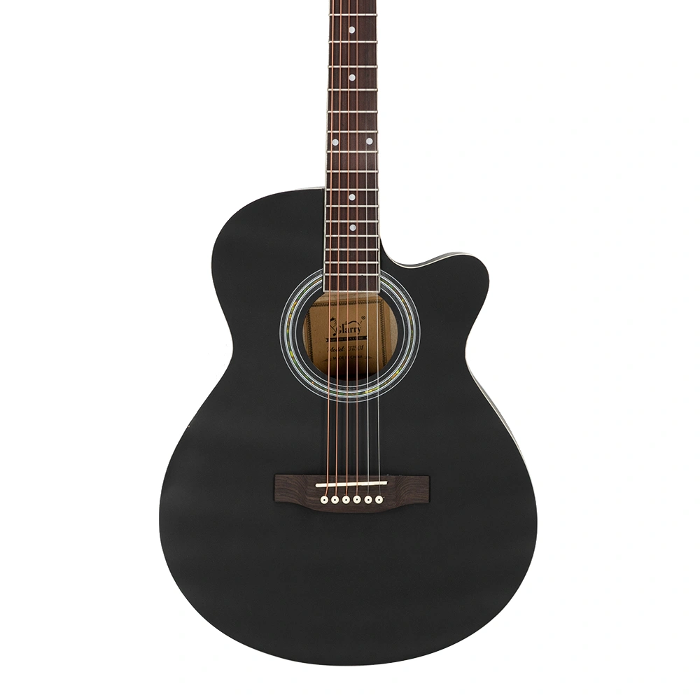 GT501 40 inch Spruce Front Cutaway Folk Guitar with Bag & Board & Wrench Tool Black view 15