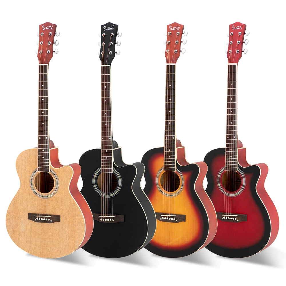 GT501 40 inch Spruce Front Cutaway Folk Guitar with Bag & Board & Wrench Tool Black view 26