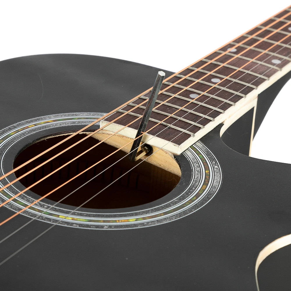 GT501 40 inch Spruce Front Cutaway Folk Guitar with Bag & Board & Wrench Tool Black view 27
