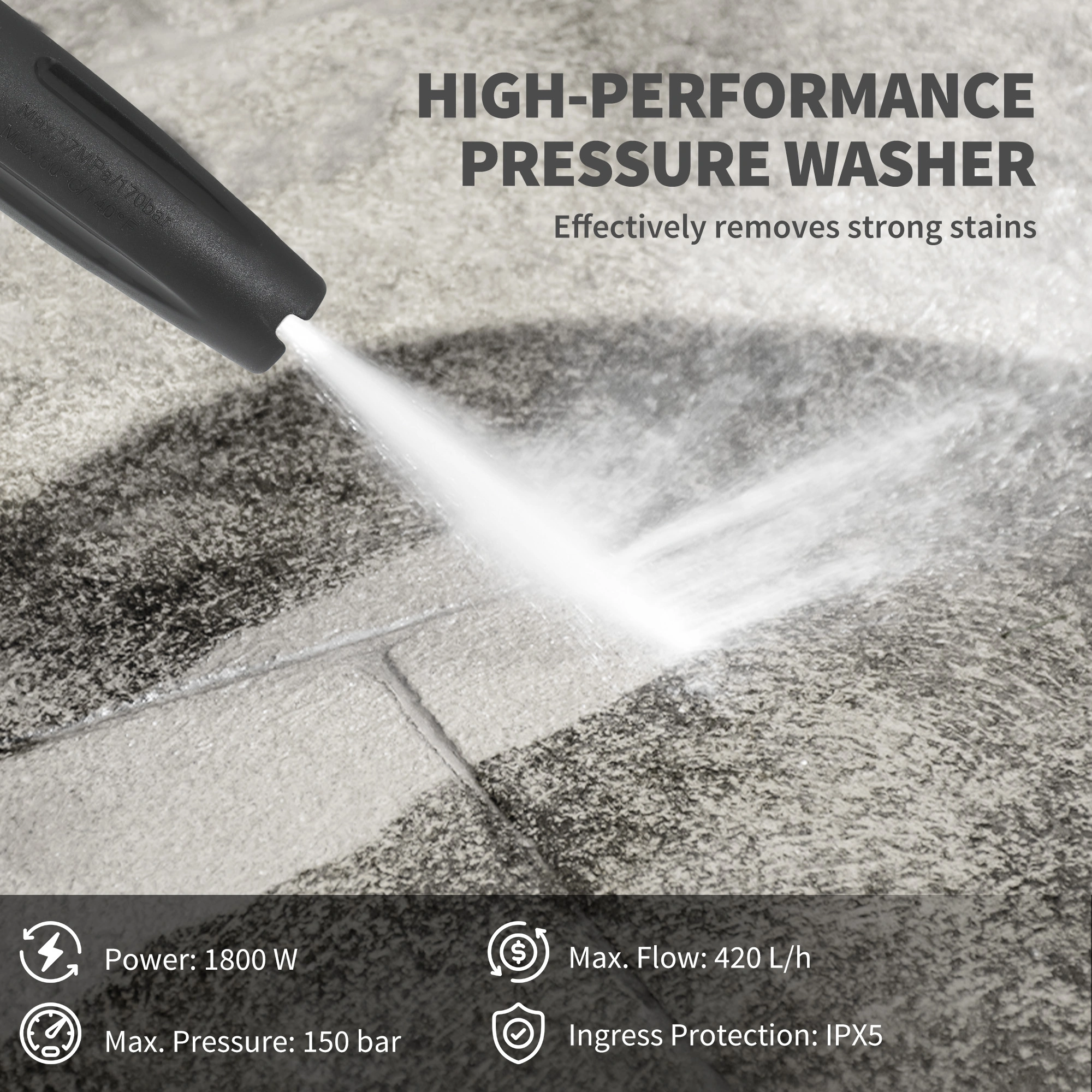 High Pressure Washer 2200 PSI Hot Cold Electric Pressure Cleaner 1.6 GPM Tool Set view 5