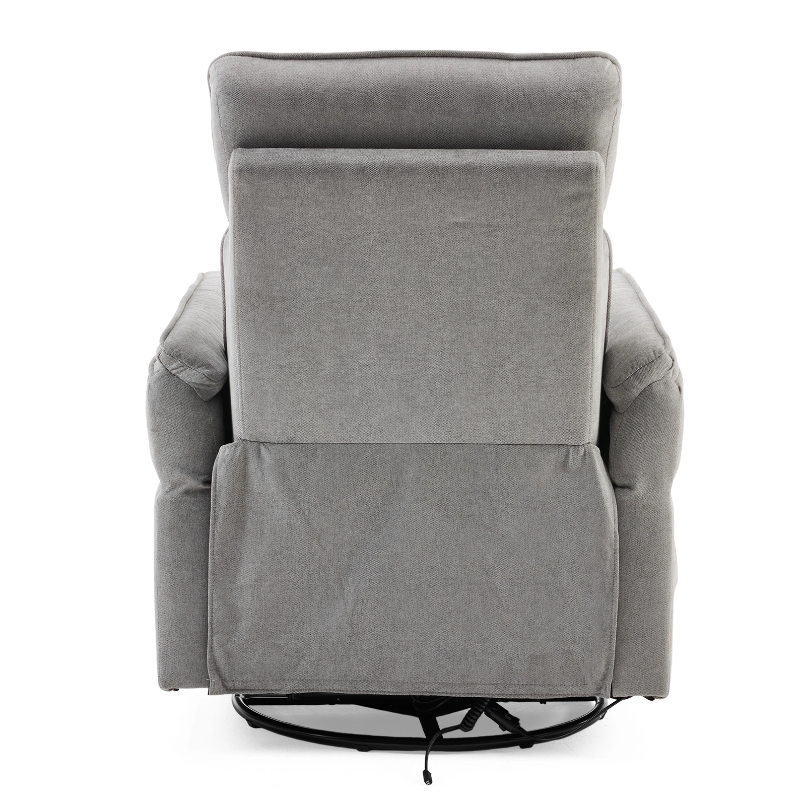 Power Recliner Chair 300° Swivel Rocker Electric Reclining Chair Adjustable Headrest Foldable Armrests 330 Lbs Weight Capacity Chenille Light Gray Indoor view 4