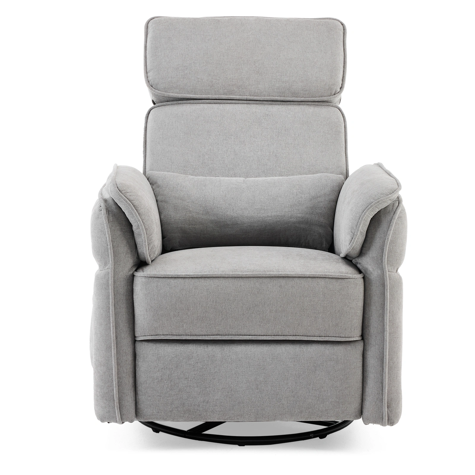 Power Recliner Chair 300° Swivel Rocker Electric Reclining Chair Adjustable Headrest Foldable Armrests 330 Lbs Weight Capacity Chenille Light Gray Indoor view 5