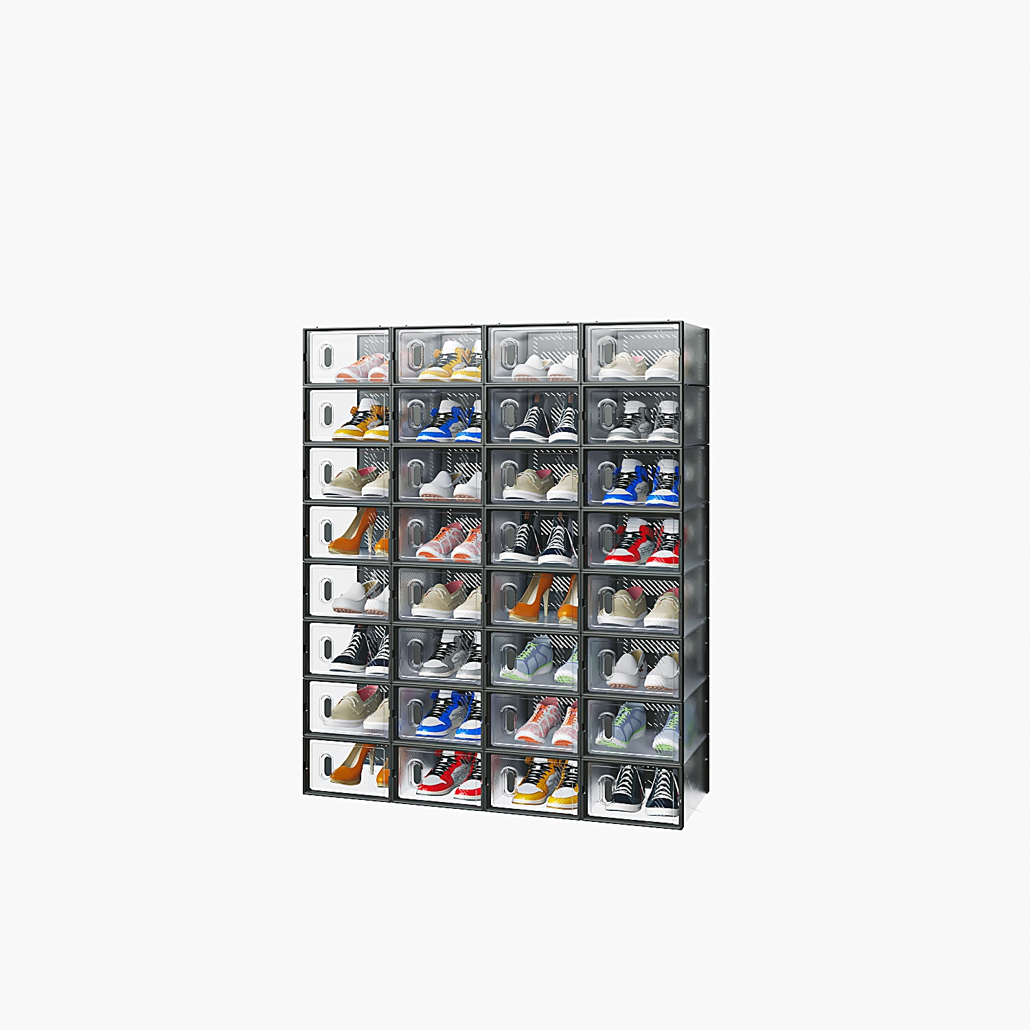 Black, Small Size, 32PCS, 332314cm, Shoe Box, Plastic Mesh, Freely Combinable view 3