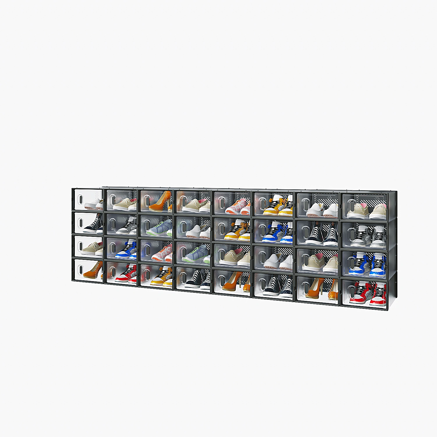 Black, Small Size, 32PCS, 332314cm, Shoe Box, Plastic Mesh, Freely Combinable view 4