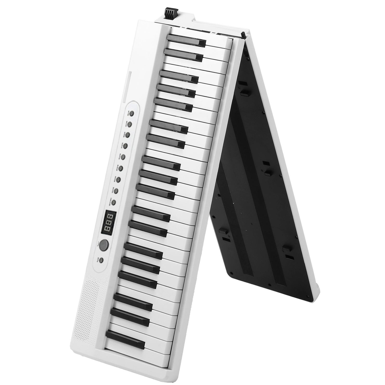 88 Key Folding Digital Piano Semi-Weighted with X-Shape Stand, MIDI Bluetooth, Headphones & Handbag - White view 3