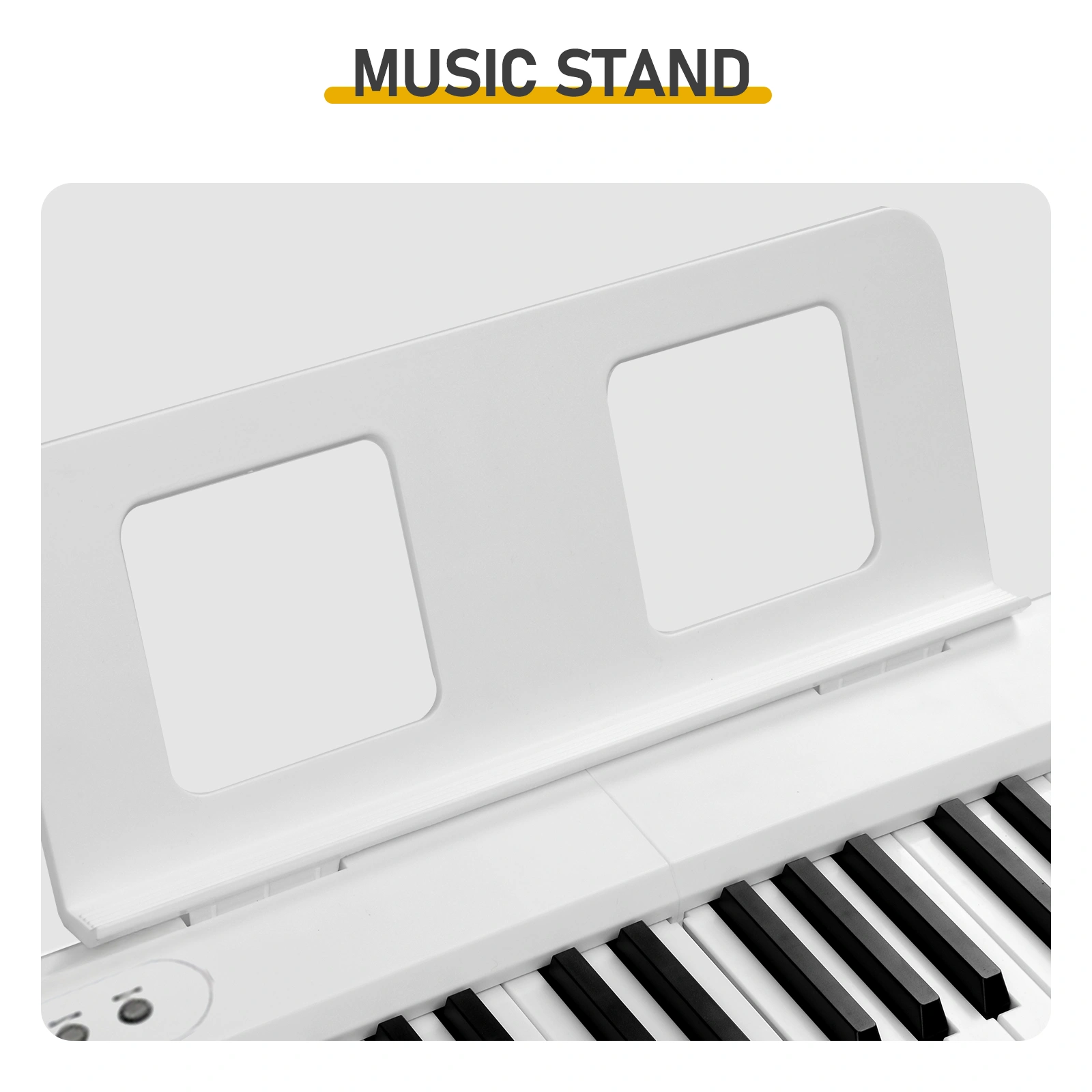 88 Key Folding Digital Piano Semi-Weighted with X-Shape Stand, MIDI Bluetooth, Headphones & Handbag - White view 6