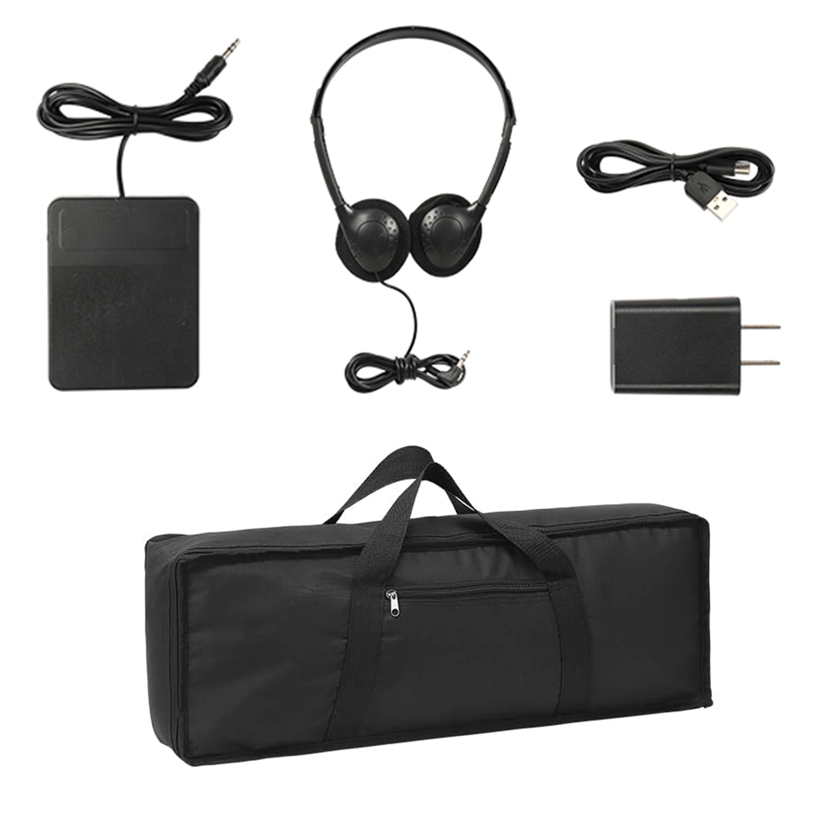 88 Key Folding Digital Piano Semi-Weighted with X-Shape Stand, MIDI Bluetooth, Headphones & Handbag - White view 7