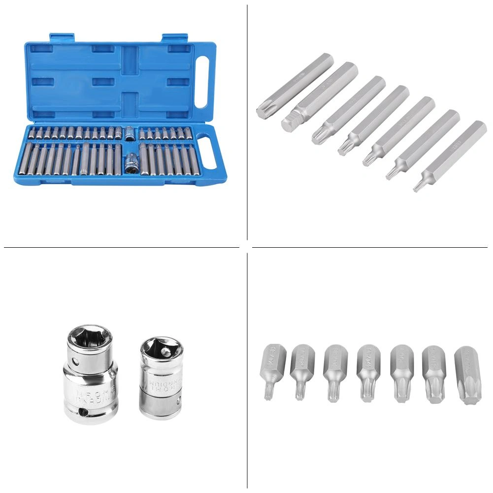 40Pcs Hex Star Torx Socket Bit Set Tool Kit 1/2" 3/8" Drive view 3