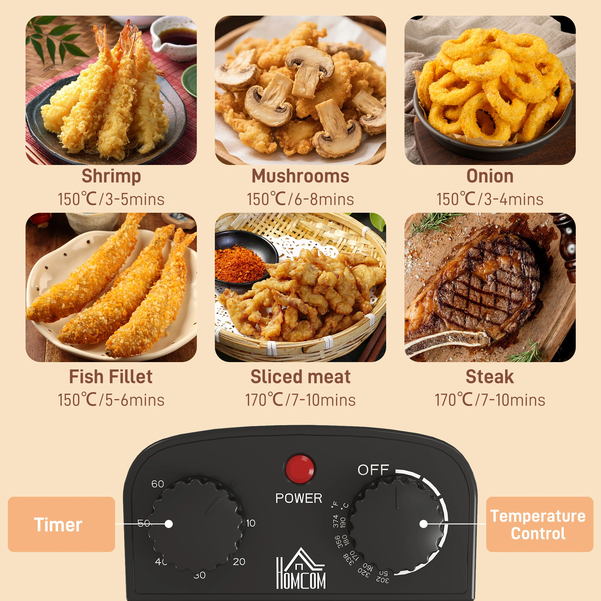 Deep Fat Fryer - Electric Countertop Fryer with Basket, Timer & Temperature Control view 2